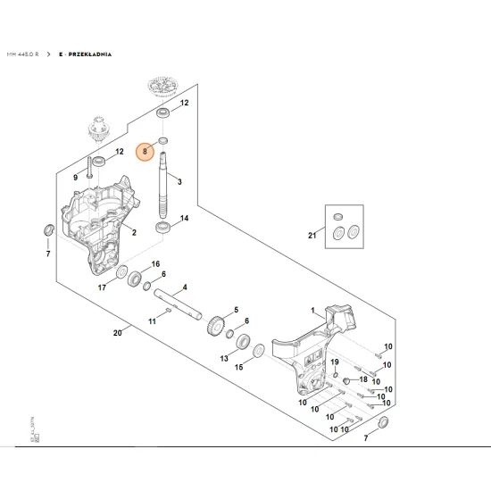 STIHL Glebogryzarka MH445.0 Pierścień uszczelniający WAS25x32x7 9640 003 2815